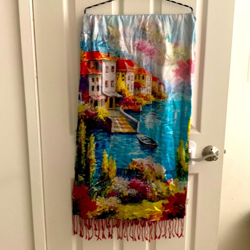 100% silk scarf ,double side, printed